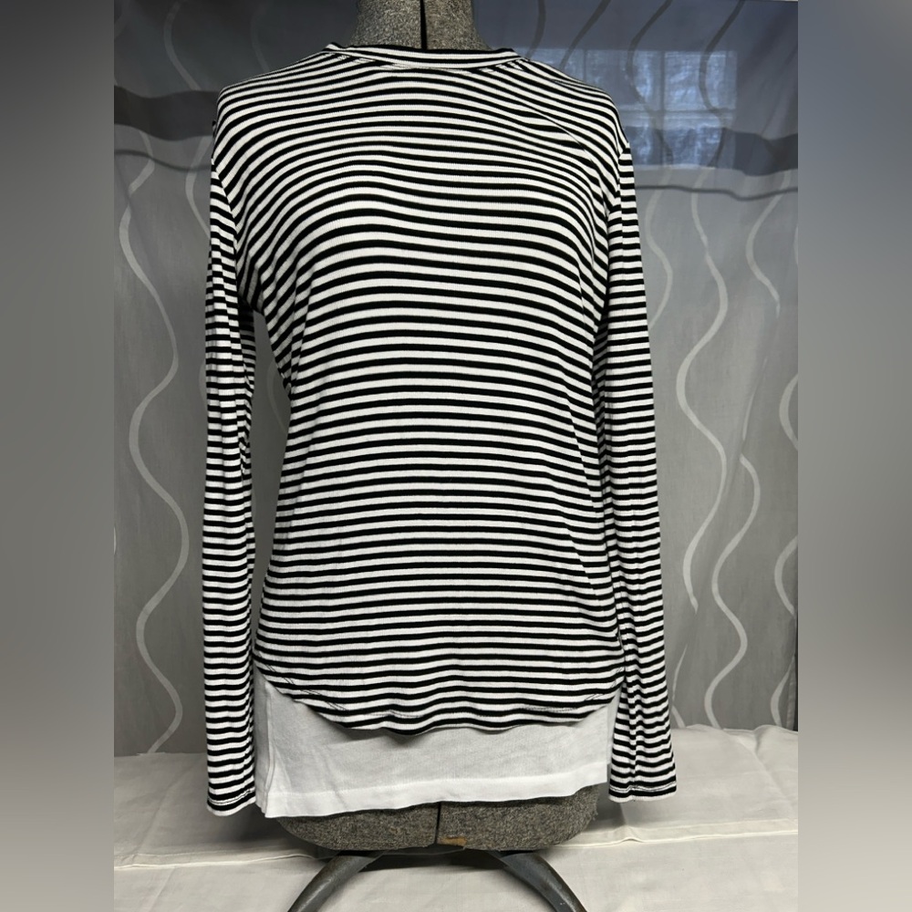Bundle of 2 Black and White Striped Women's Tops